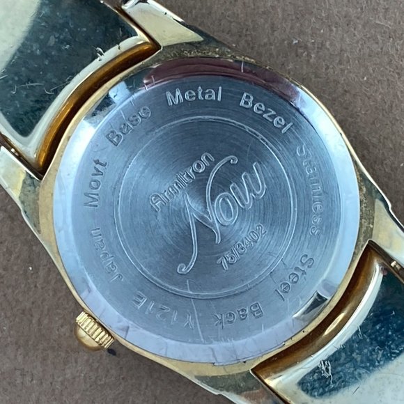 Vintage 1990's Asymmetrical  Armitron Now Gold & Black Slightly Used Watch - Picture 4 of 6